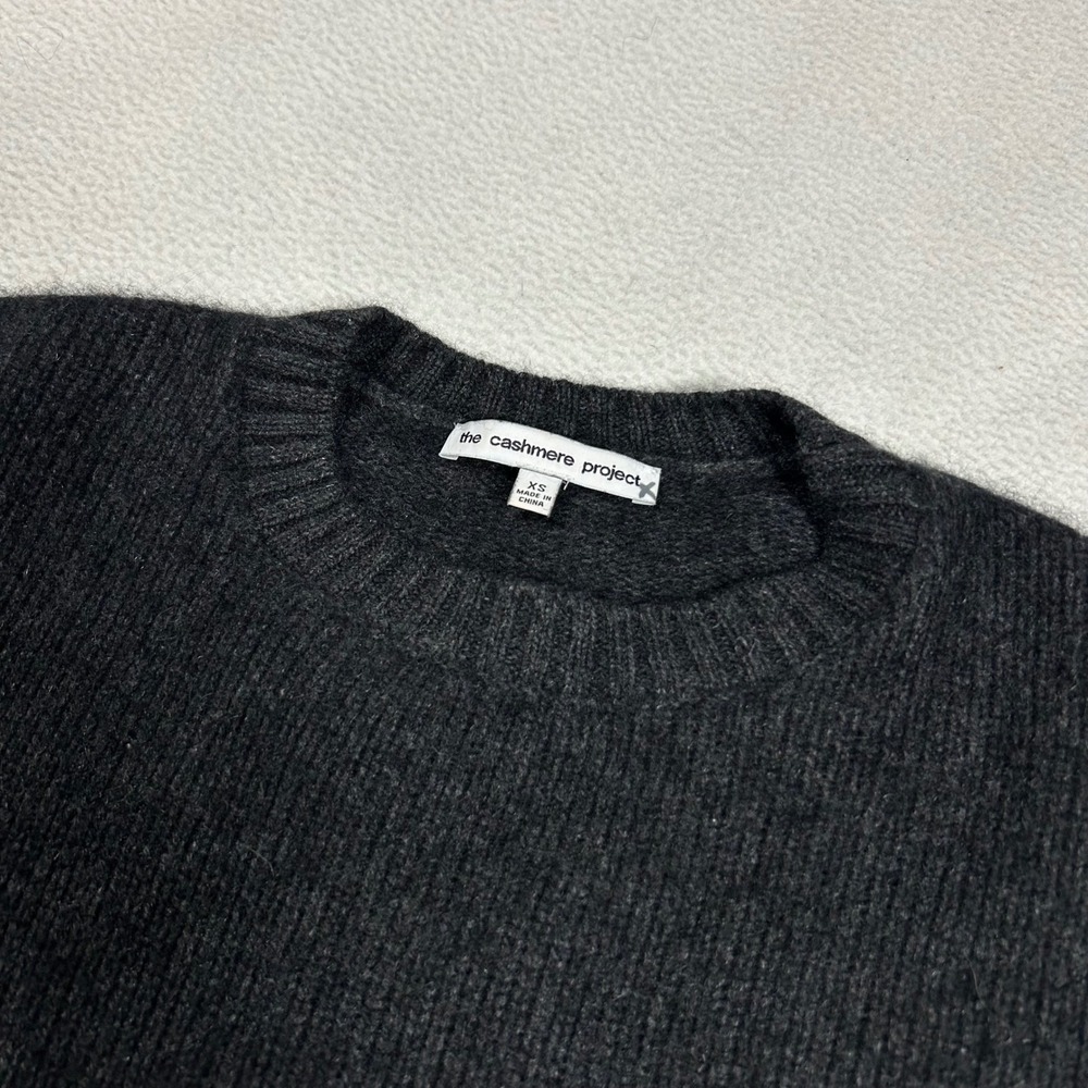 The Cashmere Project Sweater Womens XS Charcoal Grey Minimalist Quiet Luxury